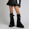 Nova Meia Calça Jeans Feminina Estrela Spice Girls Punk Retrô Subcultura Cobertura Rasa para Perna Meias de Lã Escura