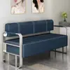 Silla de Espera de Cuero Personalizada con Reposabrazos de Metal, Sofá de Ocio para Salón y Salón de Uñas, Sofá Sencillo para Área de Espera de Salón de Belleza