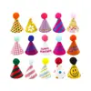 Decoración de pastel de cumpleaños estilo Ins sombrero de pompón mini adorno lindo caricatura moño sombrero pequeño adorno para pastel
