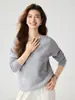 Nueva colección de otoño e invierno: suéter de cachemira pura para mujer, de un solo hombro, corte holgado, top sencillo y cálido