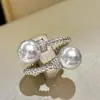 Anillo Ajustable Casual y de Moda con Doble Cuenta Torcida Estilo Japonés Exquisito Clásico Anillo Abierto un Imprescindible para Damas de Lujo Ligero