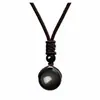 Collar Cruzado Transfronterizo Europeo y Americano de Amazonia con Piedra Ojo de Tigre de 16 mm, Colgante de Obsidiana Natural, Collar de Amatista para Hombres