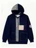 Sudadera Popular Transfronteriza Imitación Mezclilla Estampado Digital Casual Sudadera con Capucha Manga Larga Bolsillo con Solapa Pantalones Sudadera con Capucha