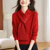 Suéter de tricô feminino de luxo leve, de alta qualidade, perfeito como camada base ou usado sozinho, novidade de inverno 2026, lindo top de base