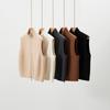Chaleco de Punto de Cachemira con Cuello Alto Medio para Mujer 2025 Otoño Nuevo Diseño Suéter Simple con Doble Cremallera