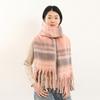 Bufanda de Borlas para Otoño e Invierno Nueva para Mujer Mohair Pareja Chal Versátil de Alta Gama Estilo Estudiante Resistente al Viento Bufanda Cálida