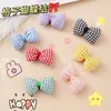 Lindo lazo pequeño a cuadros accesorios diy Corazón de chica a cuadros Accesorios dulces para el cabello Zapatos Calcetines Sombrero Accesorios de ropa Materiales