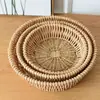 Cesta para Pan, Cesta de Mimbre, Cesta de Bambú, Cesta de Almacenamiento, Cesta Tejida, Fruta, Caja para Snacks y Pan, Cesta de Bambú, Escritorio