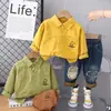 Nuevo Conjunto de Dos Piezas para Niños: Sudadera Casual de Algodón con Estampado de Animales Reversible y Pantalones de Mezclilla a la Moda, Venta al por Mayor Directamente del Fabricante
