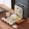 Juego de Té Portátil para Viaje Tetera Ding Kiln Gaiwan Taza de Té Bandeja de Té Taza Rápida Logo de Empresa Regalo Souvenir Juego de Té