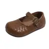 Zapatos de Cuero para Niñas 2026 Primavera Nuevo Estilo Elegantes Zapatos Individuales Trenzados para Niñas Pequeñas, Zapatos Mary Jane para Niños, Zapatos de Princesa