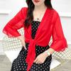Camisa de gasa con chal pequeño de verano para mujer, con protector solar, de gasa, de primavera y verano, con diseño francés, estilo nicho, elegante, con base de hada.