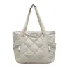 Bolsa Tote Lingge Feminina para o Trabalho Ombro Grande Capacidade Estudante Bolsa de Mão Tecido de Nylon Nova