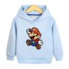 Moletom com capuz para meninos Primavera e Outono 2023 para crianças Novo Mario Print Top Boys Casual Jaqueta da moda
