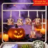 Decoração de chaveiro de mochila com fivela de estrela acrílica 2D de desenho animado de caveira fofa para feriado de Halloween e Natal