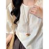Collar Largo con Colgante de Caqui de Nuevo Estilo Chino para Mujer Étnico Retro Simple Cadena para Suéter Estilo Nacional Accesorio Nicho