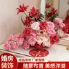Decoração de Mesa de Centro para Quarto de Casamento, Arranjo de Flores Artificiais para Mesa de Cabeceira de Noivado, Ornamentos Florais para Mesa de Jantar de Casamento, Flores Artificiais