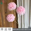Bola de la Suerte de Tres Cabezas Sin Hojas Bola de la Suerte Flor de Hibisco Arreglo Floral para Pasillo de Boda Flor de Seda Decoración de Hotel Flor Artificial