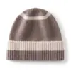 Nuevos gorros de punto de cachemira a rayas para otoño e invierno, estilo unisex, gruesos y cálidos, sencillos y versátiles
