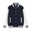 Otoño 380g Textura de Algodón Diamante Capa de Aire Bloque de Color Retro Americano Chaqueta de Béisbol Atuendo de Pareja de Moda