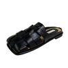 Pantuflas Cerradas Tejidas Retro para Mujer, Nuevos Zapatos Planos sin Talón de Punta Cuadrada Primavera/Verano 2026, Mules Planos de Moda
