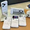 Funda de teléfono con lazo de diamantes brillantes, compatible con iPhone 16 Pro Max y Apple 17, electrochapada para una transformación rápida y fácil