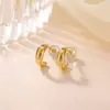 Pendientes Yilu de plata S925 pura chapados en oro, de círculo geométrico, sencillos y elegantes, adecuados para ir al trabajo, con un diseño único y versátil