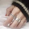 Anillo vintage con números romanos abiertos en plata de ley 925, estilo hip hop, sencillo y antiguo para mujer.