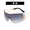 Nuevas gafas de sol europeas y americanas sin montura de diamantes transfronterizas gafas de sol Y2K exageradas gafas deportivas de tecnología futura gafas de sol