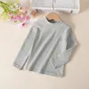Blusas Térmicas Macias de Algodão para Adolescentes Meninos e Meninas, Camisetas Quentes de Algodão Puro para Alunos do Ensino Fundamental, Médio e Superior, Camisetas de Manga Longa com Gola Redonda