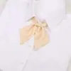 Sueño de conejo electrónico color sólido corbata de lazo jk punta pequeña flor de raíz de loto almidón rojo vino collar de uniforme japonés flor