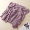 Vestido Cardigan Soltinho Vintage de Meio Comprimento Camisa Casual de Algodão Linho com Manga Três Quartos para Mulheres Novo Estilo de Verão