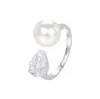 Anillo Vintage de Zirconia Estilo Francés para Mujer, Plata Pura S999, Lujo Ligero, Versátil, Sensación de Alta Gama, Anillo de Plata Pura para Dedo Índice