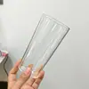 Copo Grande Transparente em Vidro Borossilicato de Alta Qualidade em Formato V Copo Grande para Latte Fino Resistente ao Calor Exquisito Copo para Suco Copo para Bebidas