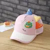 Gorra de Béisbol de Dibujos Animados de Dinosaurio para Bebé de Verano, Gorra Transpirable de Malla Fina con Protección Solar para Niños y Niñas, Gorra Versátil de Moda