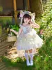 Vestido de Princesa Estilo Lolita Verano Nuevo Elegante Vestido de Jardín Monet para Niños Vestido Chaleco para Niña Pequeña