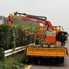 Máquina retráctil para podar arbustos de carretera en ambos lados, máquina podadora de ramas altas conveniente, vehículo de jardinería, máquina de pasto verde montada