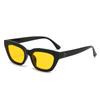 Gafas de sol de tres clavos de arroz Gafas de sol de comercio exterior europeas y americanas Gafas de sol de moda para hombre y mujer Montura ojo de gato Color jalea rojo neto Gafas de sol