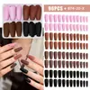 Venta Caliente Transfronteriza 96 Piezas Color Puro Mate Esmerilado Uñas Trapezoidales Presionar Uñas Manicura Uñas Portátiles Accesorios