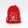 Bolsa de Terciopelo Navideña al por mayor Transfronteriza Bolsa de Regalo Navideña Bolsa para Manzana de Nochebuena Bolsa de Regalo Grande de Dulces Rojos