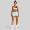 Conjunto de roupa de yoga transfronteiriço com lindo top de ioga com decote halter nas costas, conjunto de shorts esportivos de secagem rápida para corrida ao ar livre, fitness para mulheres