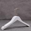 Percha de ropa de madera maciza blanca de alta gama percha de madera para mujer percha para ropa de estudio de boda percha para ropa de tienda de ropa logo