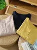 Nuevo top de camisa de algodón y lino de manga corta con cuello redondo y un solo botón, versátil para el verano, ropa casual para mujer, adelgazante y versátil