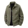 Chaqueta de plumón para hombre, estilo old money, para hombres de mediana edad y jóvenes, business casual, con cuello alto, engrosada para abrigar, abrigo corto de lana, moderno