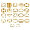 Conjunto Popular Transfronterizo de Anillos Abiertos Multiartejo, Set de 22 Piezas de Anillos de Amor para Mujer, Anillos de Mariposa con Diseño Único