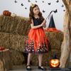 2026 Nuevo Disfraz Infantil Europeo y Americano de Halloween Vestido Estampado de Dibujos Animados Satín Traje de Baile de Rendimiento