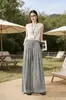 Pantalones Plisados Moda Casual Pantalones de Pierna Ancha Pantalones Largos Fluidos Artísticos Textura Plisada Pantalones Adelgazantes de Largo hasta el Suelo Pantalones Adelgazantes Personalizados para Mujer