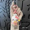Llavero de Gato Chef Flocado Colgante para Mochila Creativo Lindo Llavero de Coche Pequeño Adorno para Bolso de Pareja