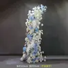 Adereços de Casamento Chifre Azul Porta Ornamentos Florais Decoração de Fundo de Palco de Salão de Casamento Arco Externo Arranjo de Flores Guia de Caminho