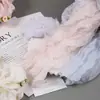 Tela de Borde de Gasa Tubo para el Cabello Anillo de Pelo Cinta Estilo Francés Suave Crema Decoración Interior Lazo Hueco Cinta Estilo Mori Tocado